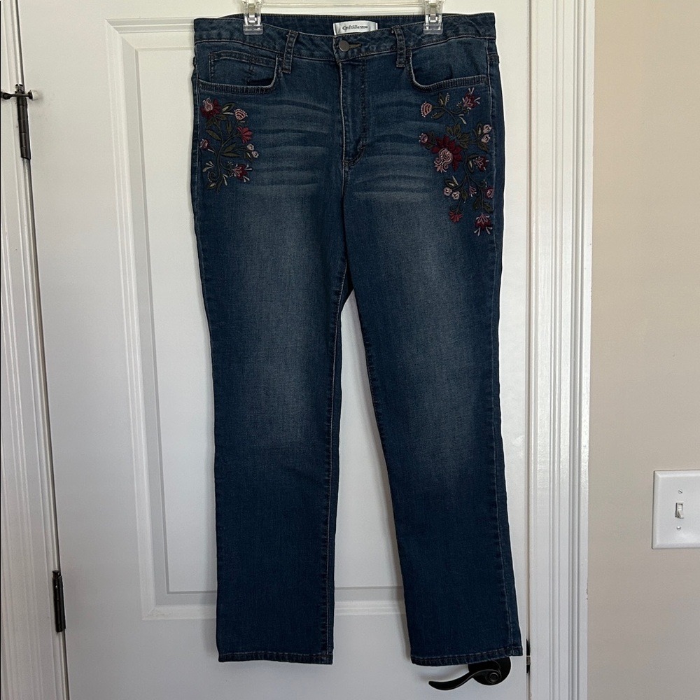 Croft and Barrow Dark Blue Embroidered Jeans
